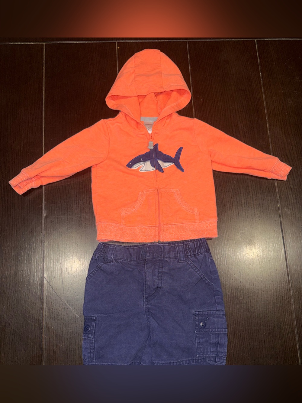 Carter's Orange Shark Hoodie with Navy Pants